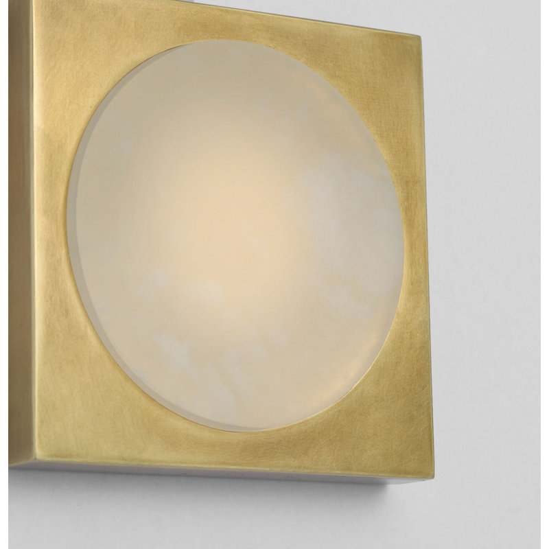 Dichotomy Sconce with Alabaster, 4.5" H x 4.5" W x 0.75" D, Antique-Burnished Brass, 1 Lights