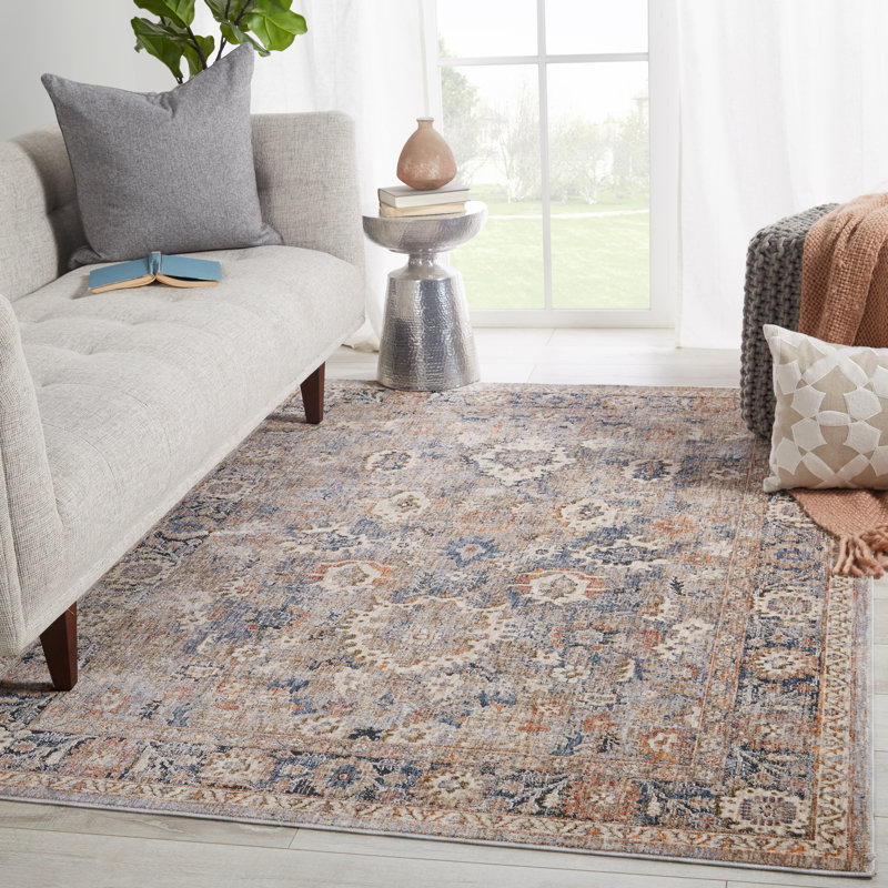 Tapis oriental rouge / bleu foncé, Rectangle 7 pi 10 po x 9 pi 9 po
