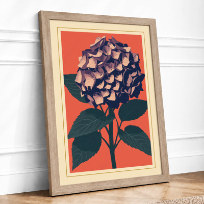 Geometric Hydrangea Botanical - Framed Print