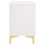 Table de chevet rectangulaire blanche et dorée à 2 tiroirs