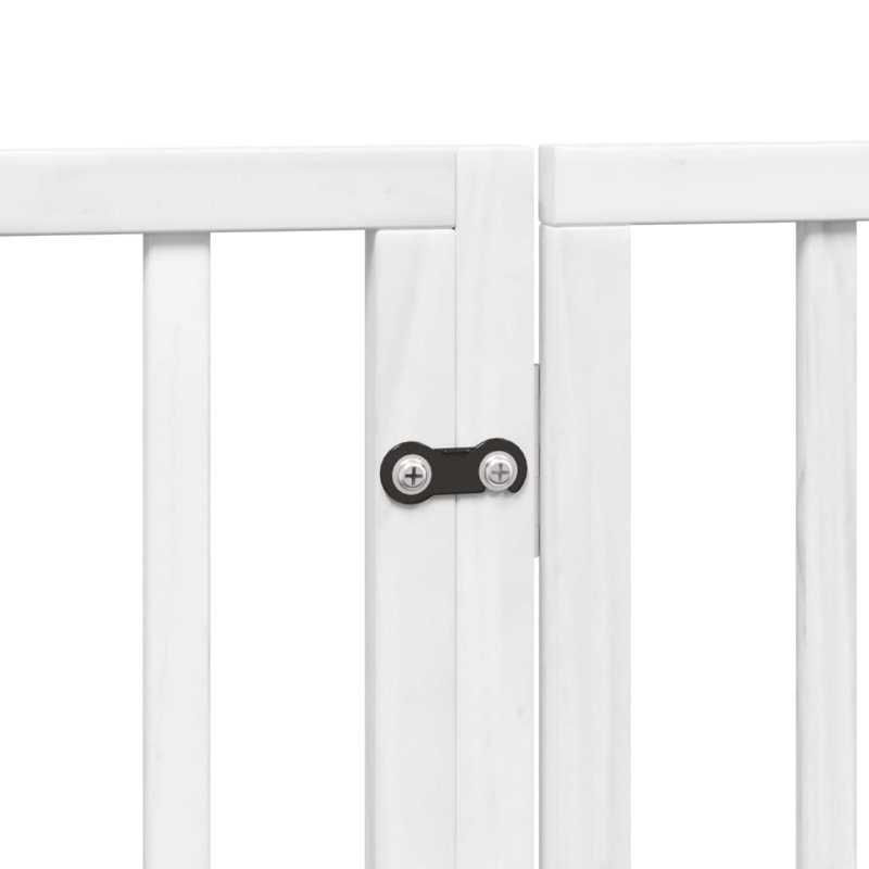 Archie & Oscar Dog Gate With Door Foldable 6 Panels Brown 480 Cm Poplar Wood, 60cm H x 480cm W x 2cm D, White