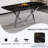 Large modern minimalist rectangular dining table with 0.39 "imitation marble black tabletop