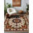 Madeline Collection Digital Print Cotton-Polyester Brown Beige Moroccan Rug-1568112902