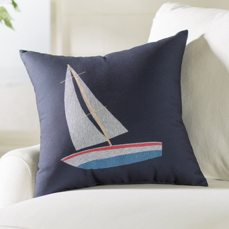 Sail, Sun, & Fun Square Pillow Cover & Insert, 16" H x 16" W