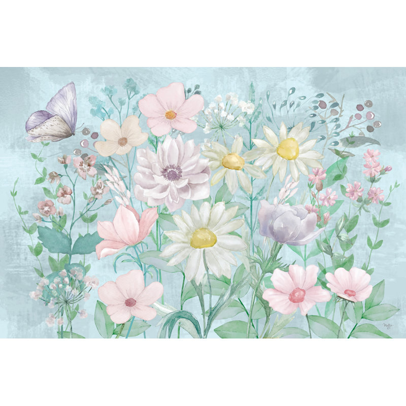 Fleurs printanières 1 sur toile par Mollie B., H 12 po x l 18 po x P 1,25 po