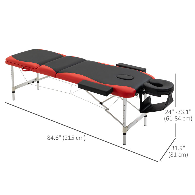 Fauteuil de massage en faux cuir, Simili cuir noir / rouge