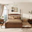Grand lit plateforme avec lit gigogne simple TG, tiroirs de rangement et tête de lit à broche-635672134