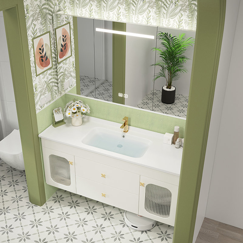 Armoire de salle de bain style français de luxe crème