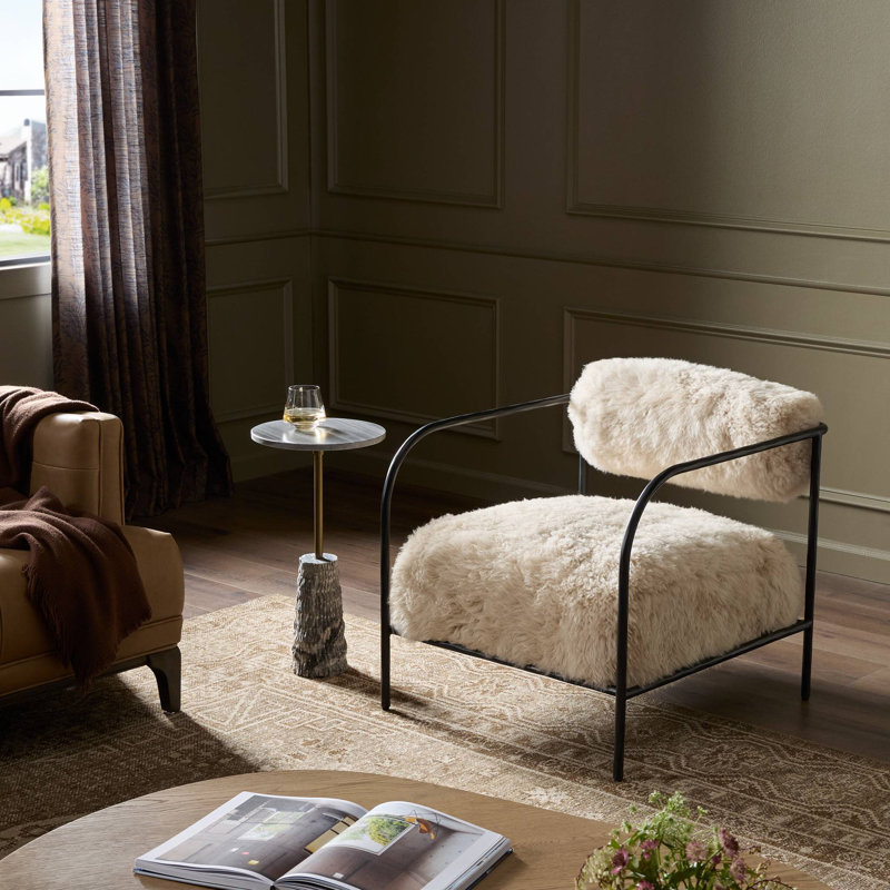 FENN Armchair, Champagne Mongolian Fur
