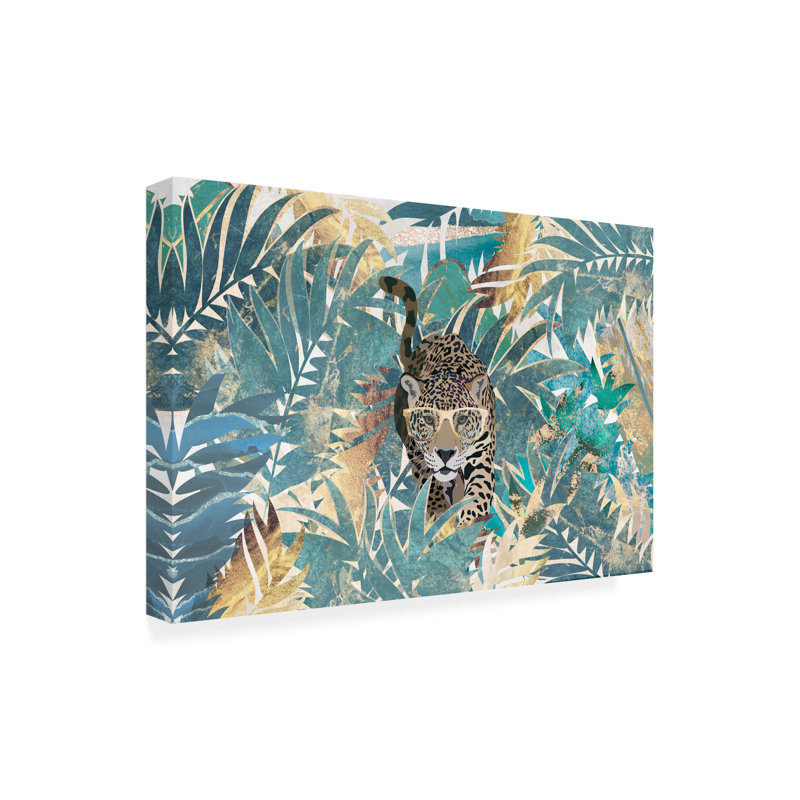 Jaguar, paysage de jungle sur toile