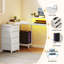 L-Shaped Metal Base Computer Desk with Power Outlet-1697881401