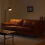 Canapé modulaire orange en cuir véritable-1717429651