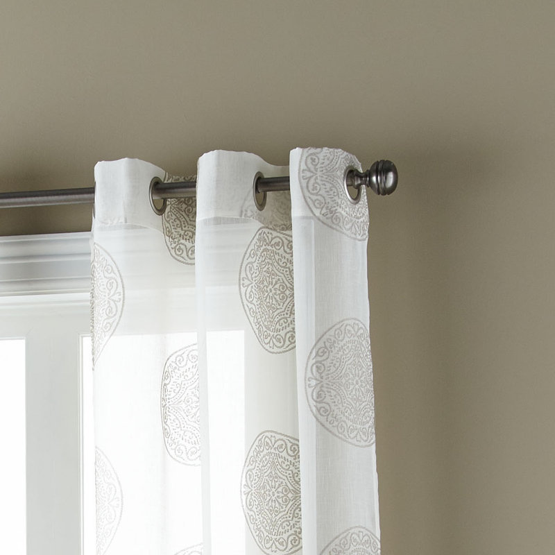 Sheer Curtain Pair, Camel