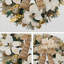 Couronne de poinsettias en or blanc.