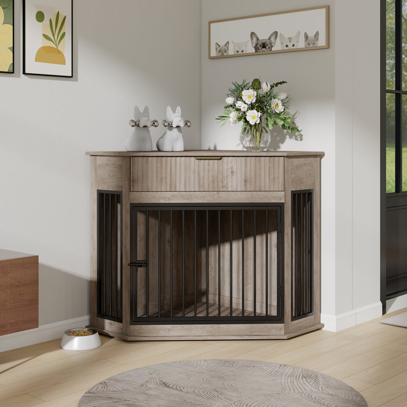 Cage pour chien de style moderne avec 1 tiroir