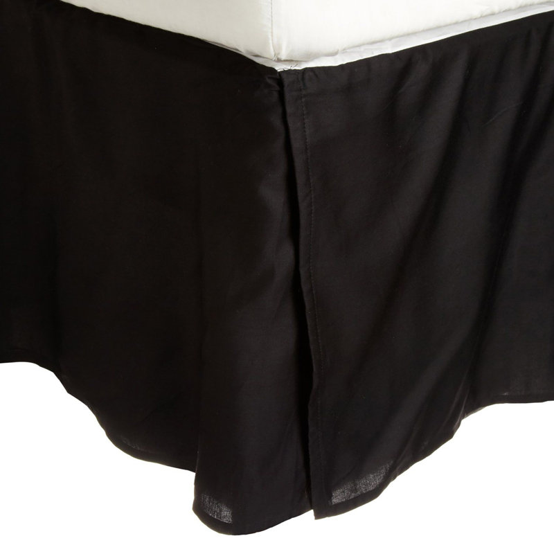 Luxueuse jupe de lit en coton égyptien à densité de tissage 300 fils avec plis ajustés de 15 pouces, Taupe, Grand