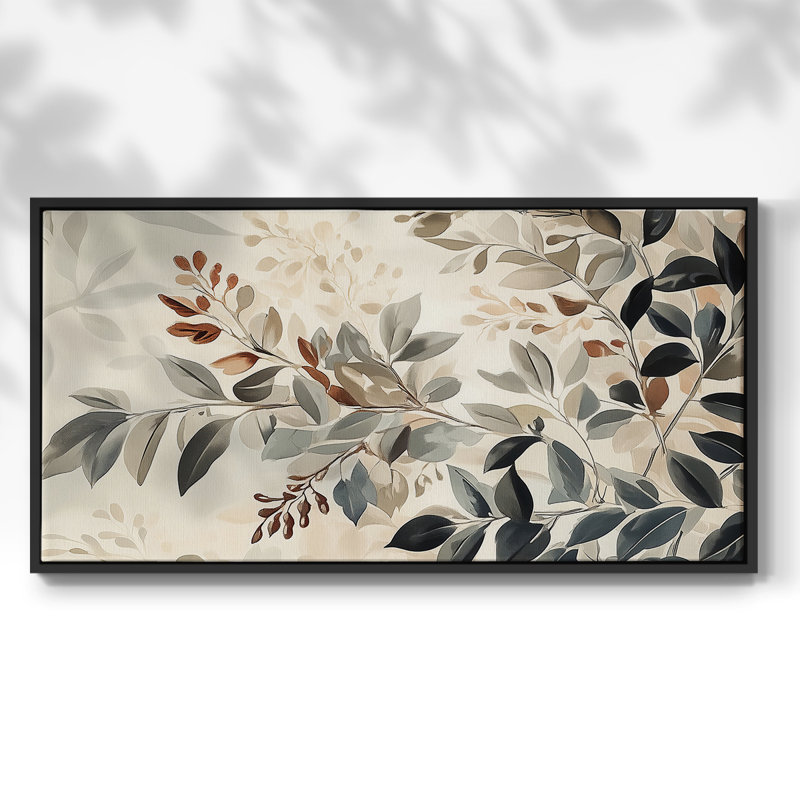 Botanical Series-CCL XXVI - Toile tendue avec châssis encadré - Prêt à être accroché, Noir, H 17 po x l 33 po