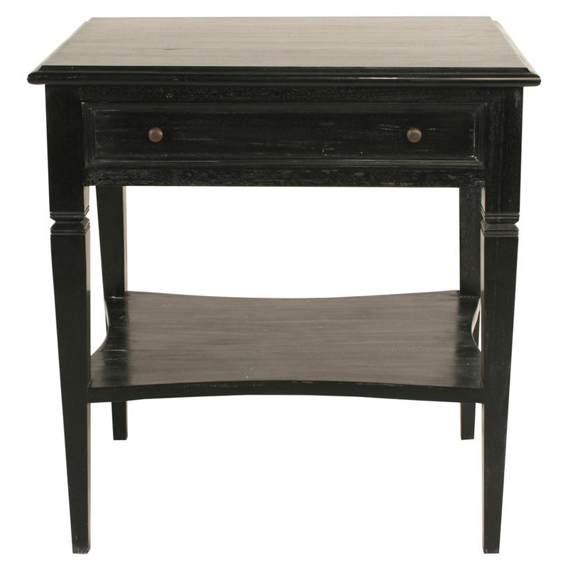 Oxford Solid Wood End Table, Hand Rubbed Black