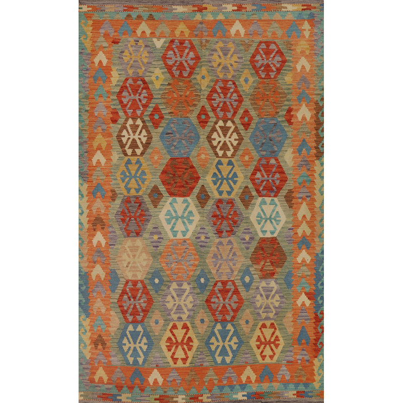 Kilim Reversible Wool Area Rug 7x10
