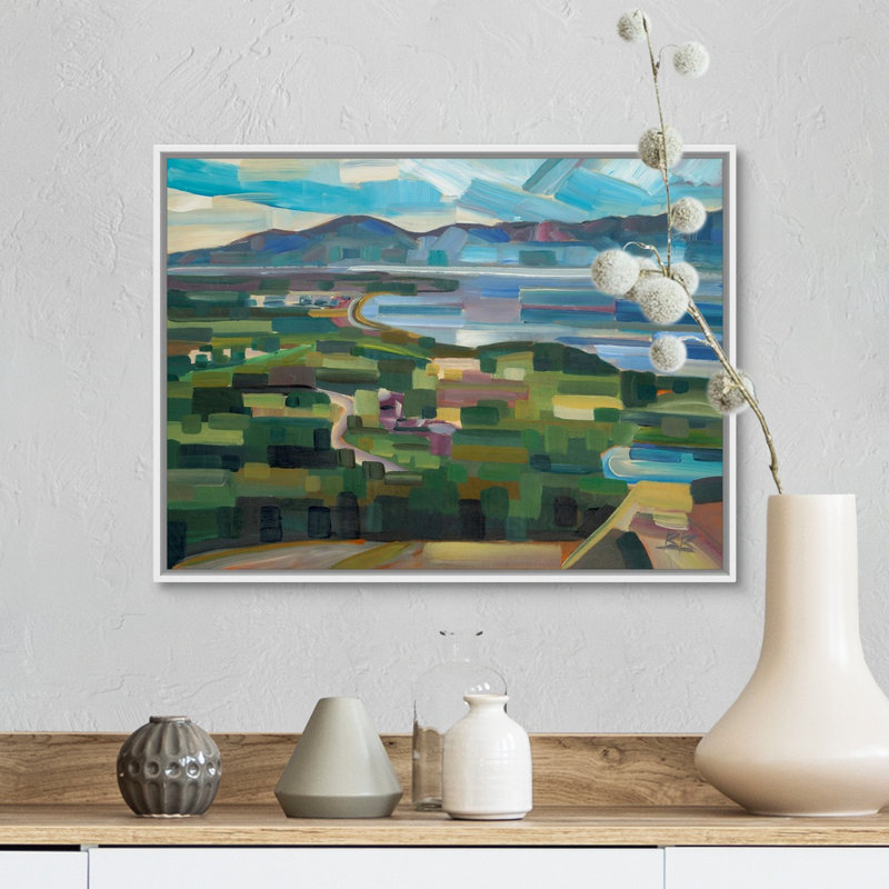 «View from Goose Park» par Brooke Borcherding, reproduction d'art sur toile, Cadre flottant blanc