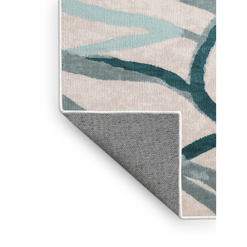 Machine Washable Beige Area Rug, Runner 2' x 4'