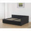 Lit plateforme tapissier en forme de L, lit de jour à usages multiples pour le salon, lit double en velours noir mat avec tiroirs de rangement