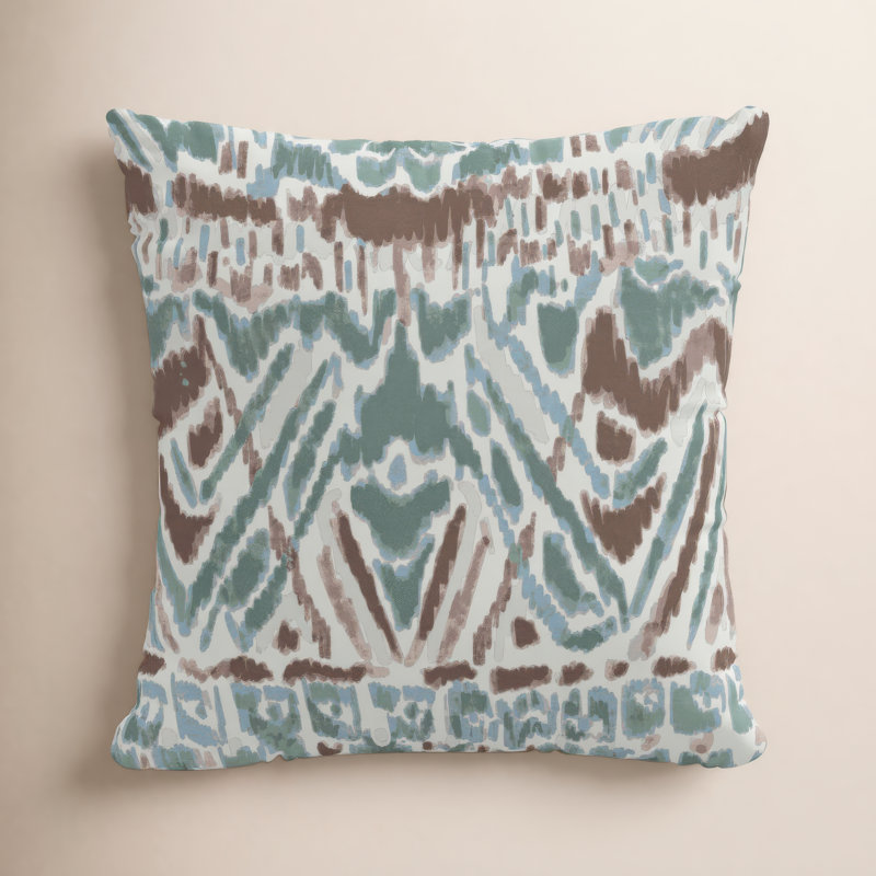 Taie d'oreiller en kara ikat, 20 po x 20 po, Polyester/ Bourre en polyester