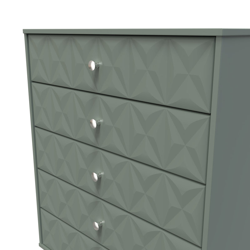 Fully Assembled Herland 5 - Drawer Chest of Drawers, Reed Green