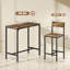 HOMCOM 3-Piece Bar Table & Stools Set, Backrest-1162174237