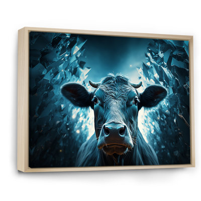 Portrait d'une vache bleue