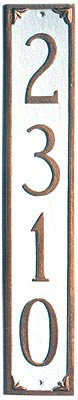 Enseigne d’adresse pour pelouse sur 5 lignes lily, Oui, Blanc / Doré