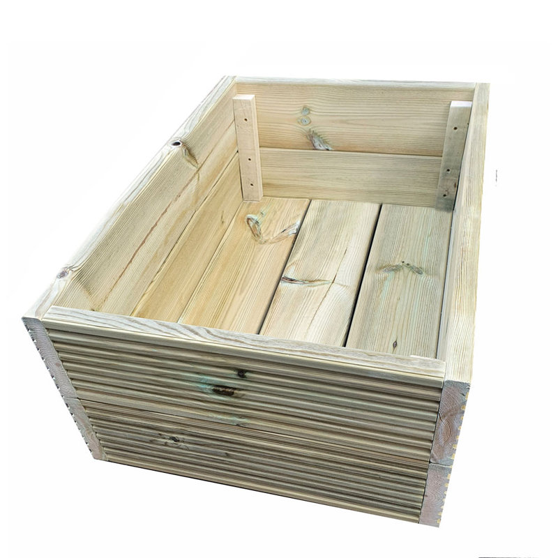 Bueno Handmade Wood Planter Box, 32cm H x 60cm W x 49cm D