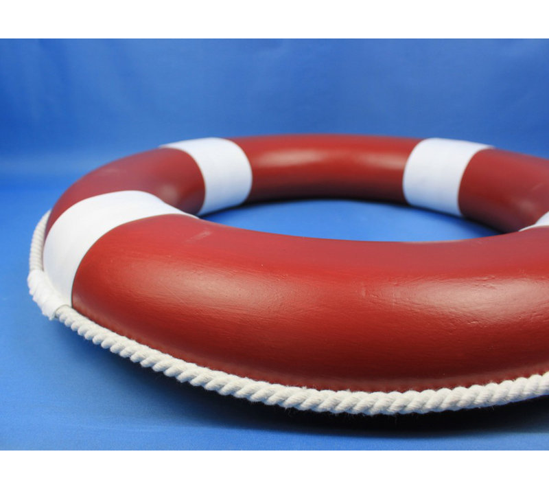 Pashkhi peint avec des bandes blanches, H 20 po x l 20 po x P 2 po, Rouge