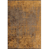 Orange/Black Abstract Luxury Area Rug