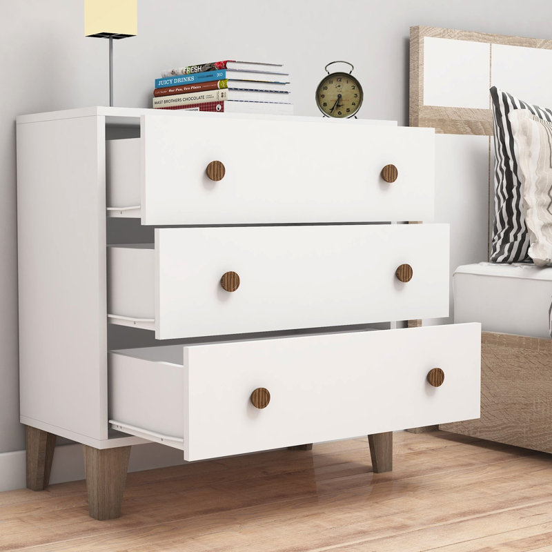 Commode 3 tiroirs 31,5 po Borst, Blanc