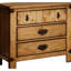 Table de chevet vieillie avec roulement à glissière en métal et option de charge en bois massif moderne avec poignée en bronze