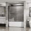 Porte de baignoire à cadre en aluminium l 56-60 "x H 58"