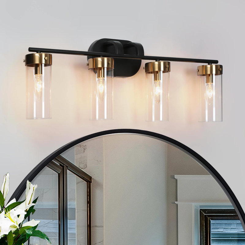4-Light Black And Gold Wall Sconce