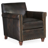 CC 29.5" Wide Genuine Leather Top Grain Leather Club Chair