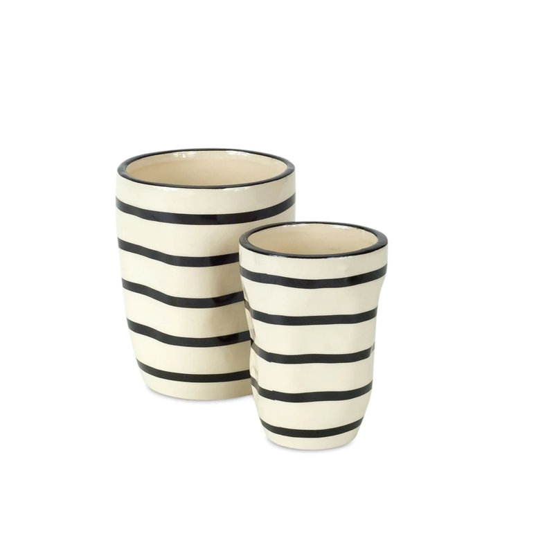 Ensemble de six pots à fleurs ronds beige de 1,66234 oz Dolomite