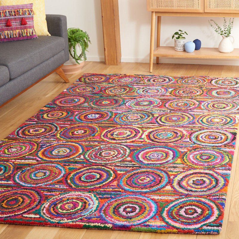 Anaheim Hand Tufted Cotton Geometric Rug, Rectangle 5' x 8'