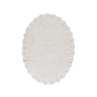Washable Oval Rug Pine Cone Ivory