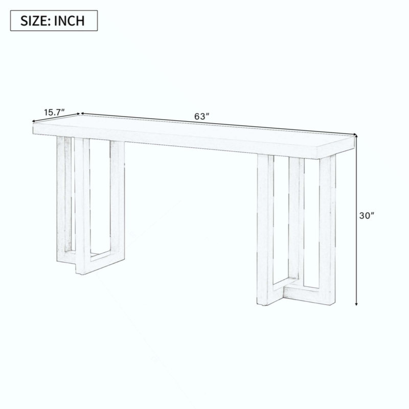 Console de conception géométrique avec pieds en pin massif, convenant au vestibule, au couloir, au salon, à la chambre à coucher