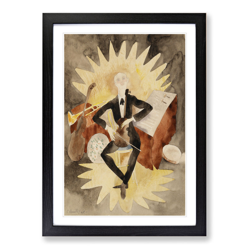 Musician by Charles Demuth - Picture Frame Painting, 36cm H x 27cm W x 2cm D, Black Framed