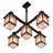 Rustic Lodge 5 - Light Dimmable Lantern Square / Rectangle Chandelier