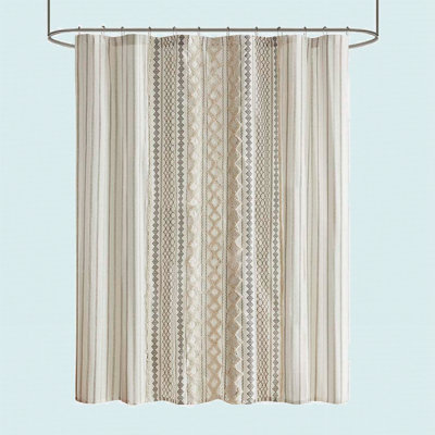 Rideau de douche en coton avec chenille