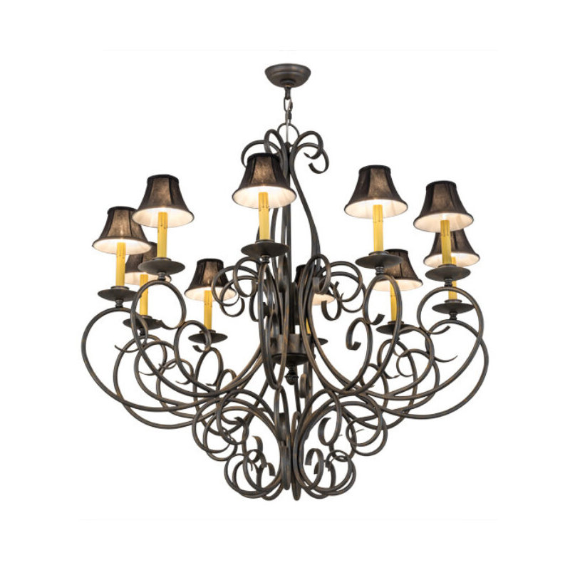Lustre à 10 lumières unique / audacieux classique / traditionnel Phillipe, Bronze français, Trompette noire