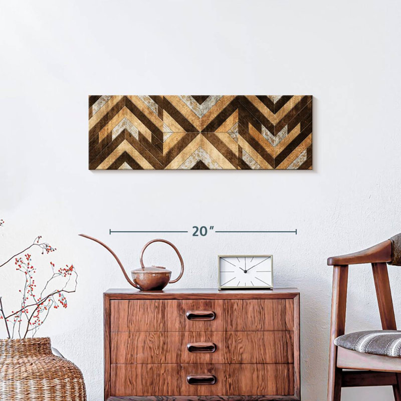" Patterned Chevron Tiles " by Lulu, 8" H x 24" W x 1" D