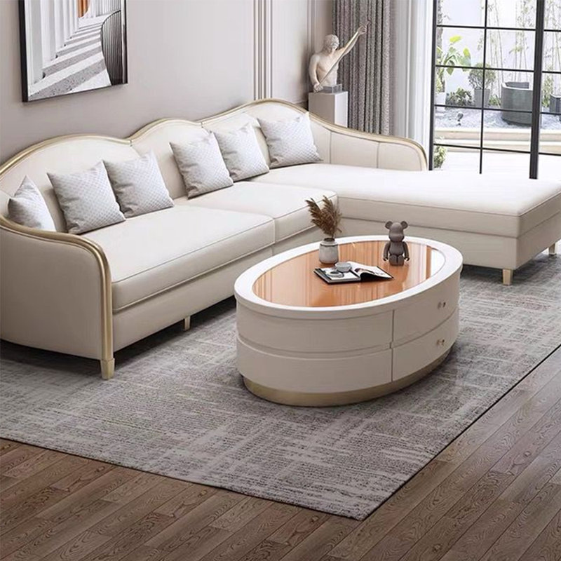 Meuble télé en bois massif avec coins arrondis, H 18,9 po x L 39,37 po x l 25,59 po