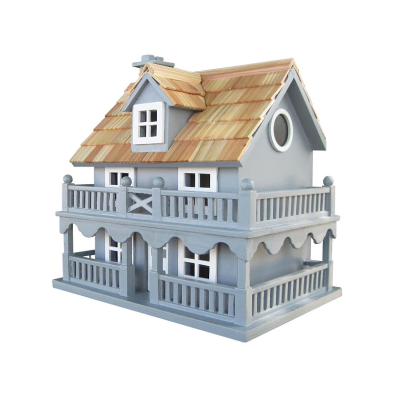 Classic Series Novelty Cottage 10.5'' H x 7.5'' W x 11'' D Birdhouse, Blue